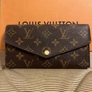 💯Authentic Louis Vuitton Portefeuille Sarah Long Wallet w/Chain inclusion